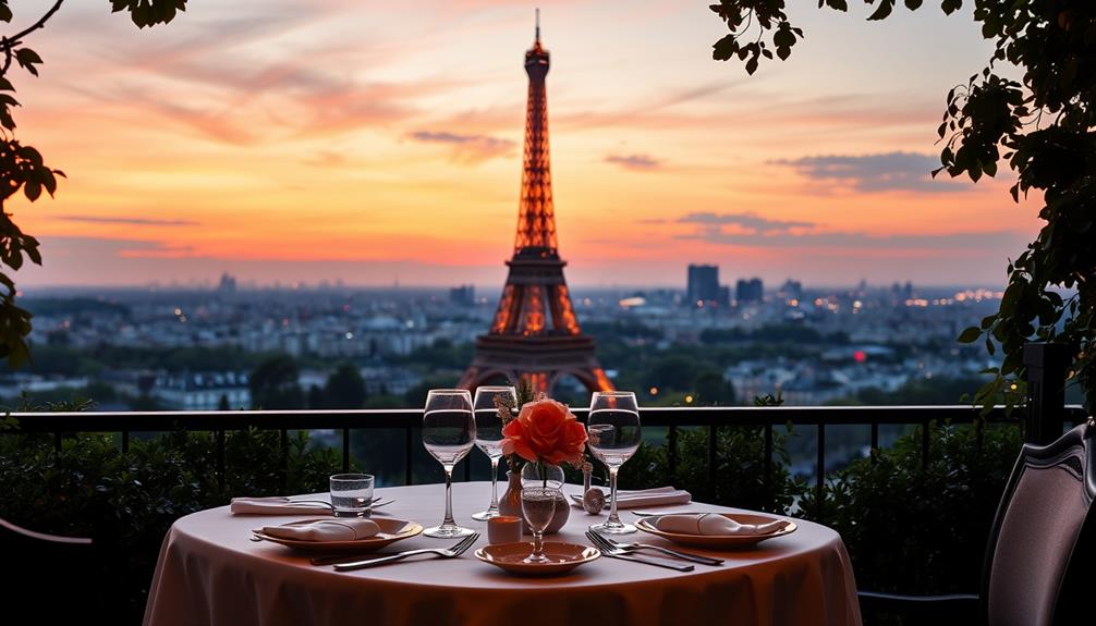 dining with eiffel tower views