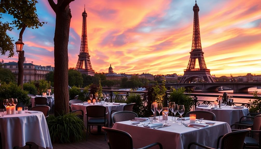 eiffel tower view dining