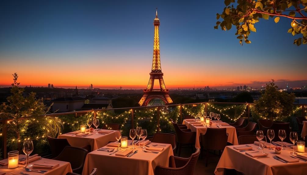 eiffel tower view dining