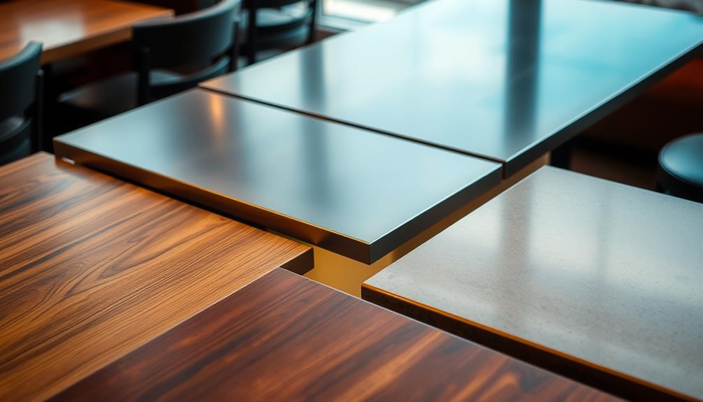 optimal restaurant table finish