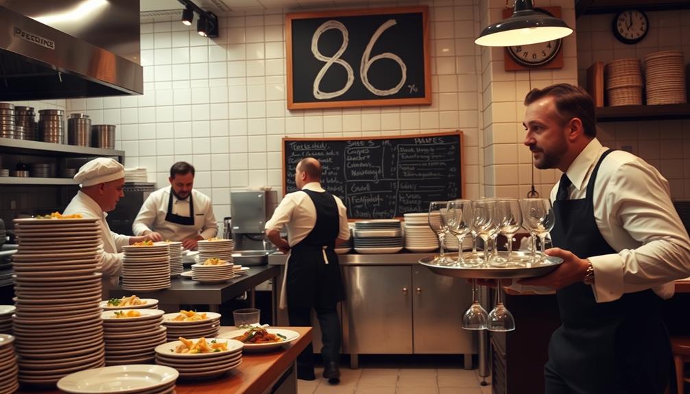 restaurant lingo for shortage