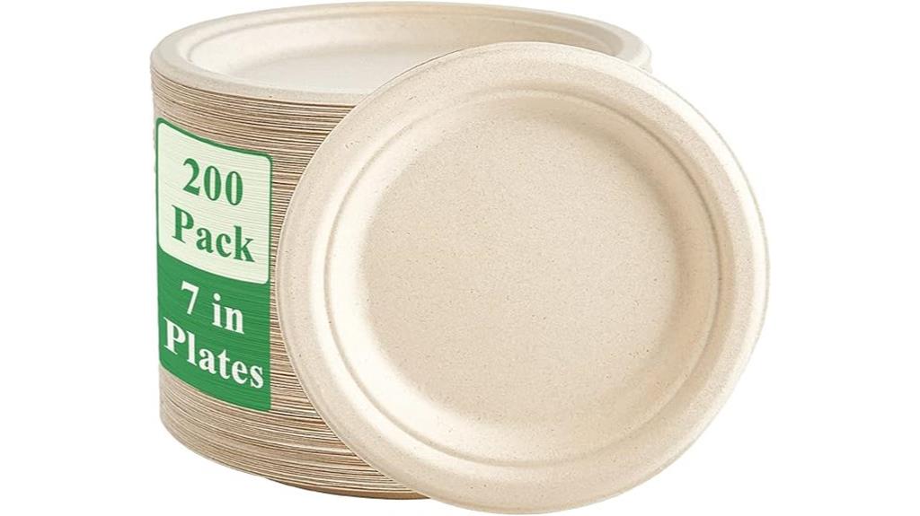 200 pack compostable paper plates