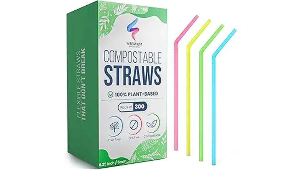 300 biodegradable plant straws