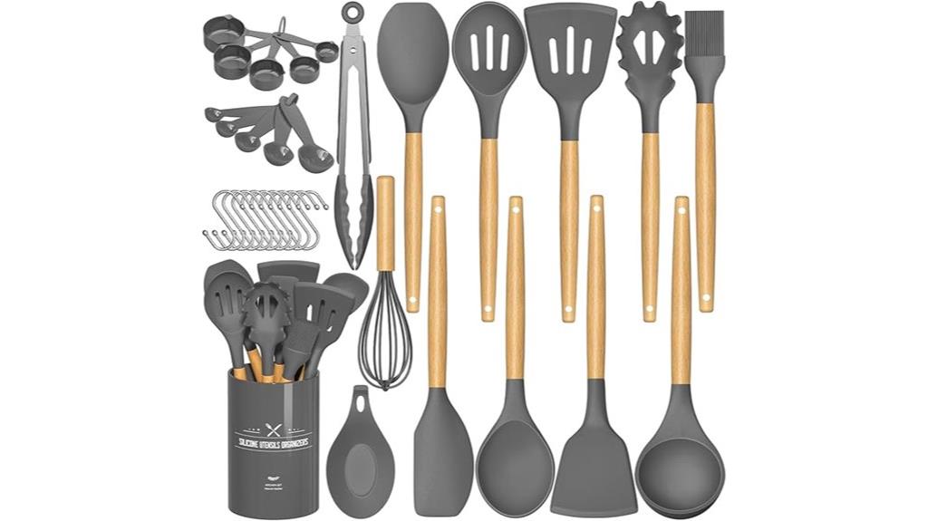 33 piece silicone utensil set