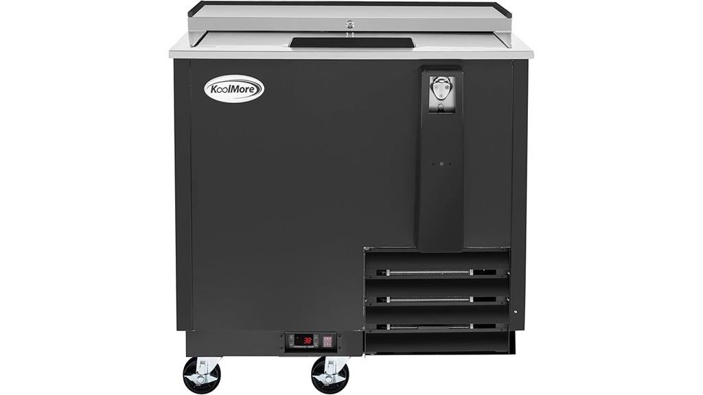 36 inch black bottle cooler
