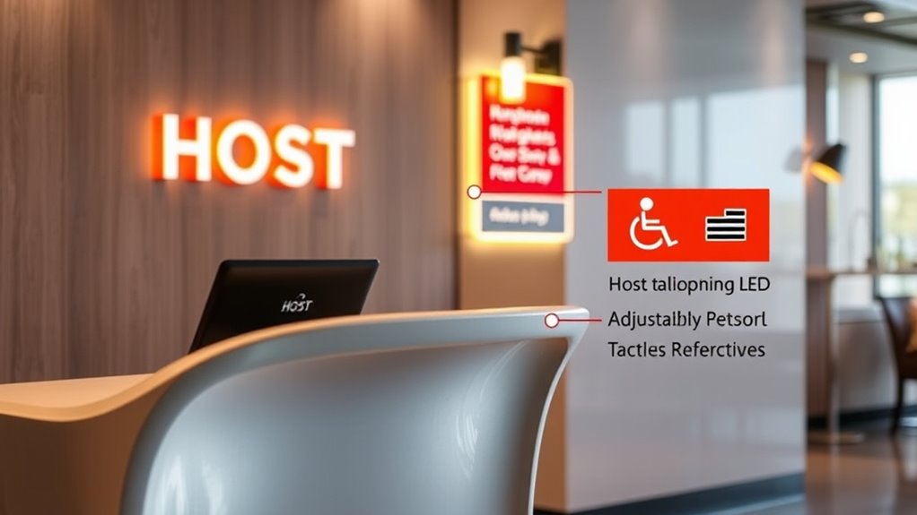 accessible signage and lighting