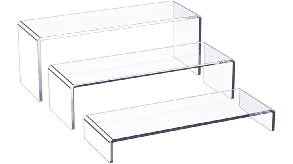 acrylic 3 tier display riser