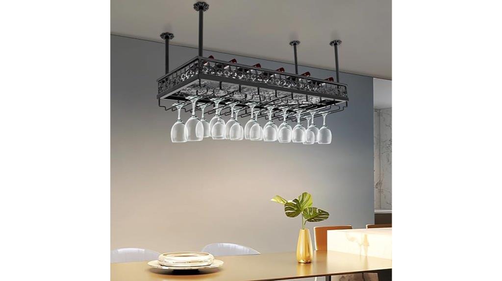 adjustable ceiling mount wine rack