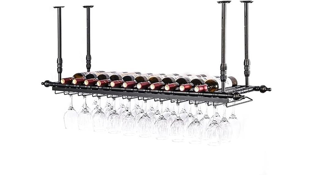 adjustable ceiling wine rack