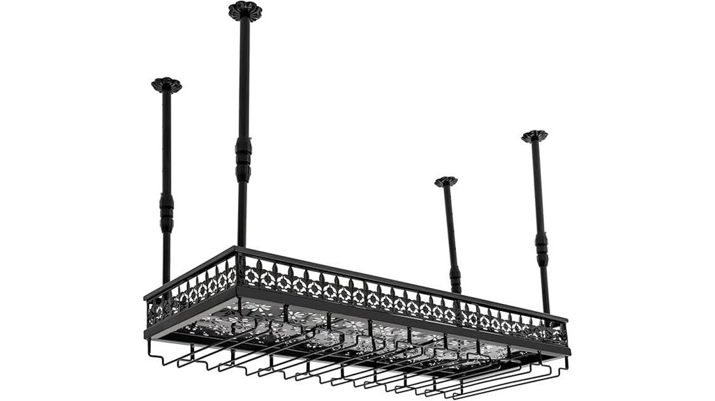 adjustable ceiling wine rack