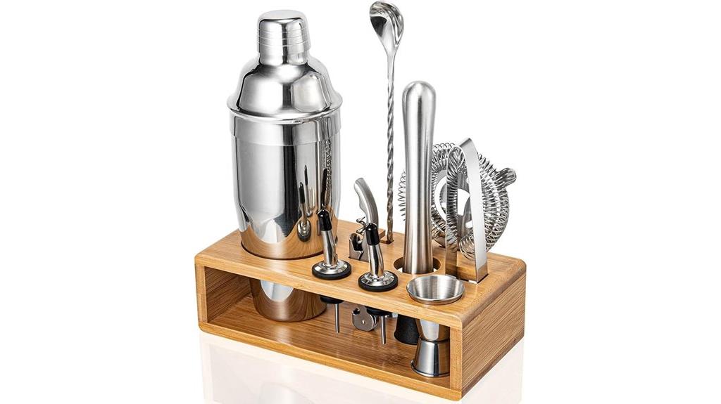 bamboo stand cocktail set