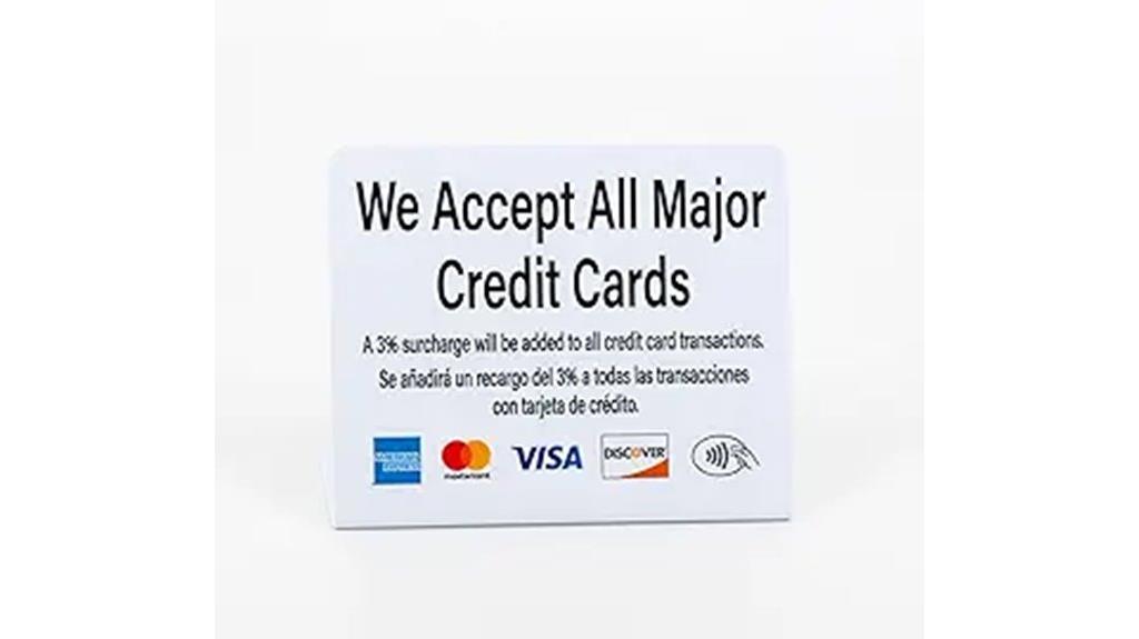 bilingual credit card surcharge