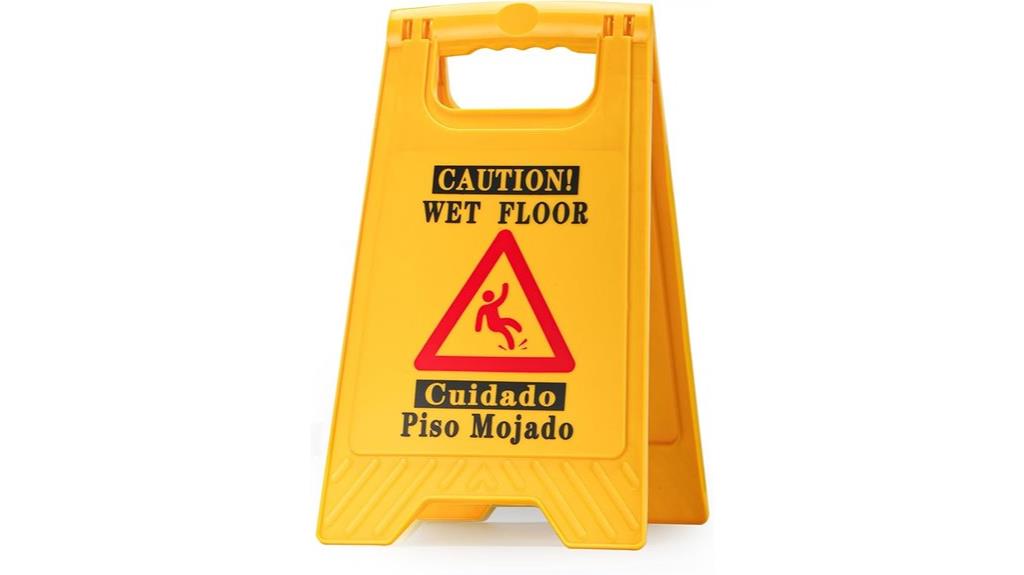bilingual wet floor sign