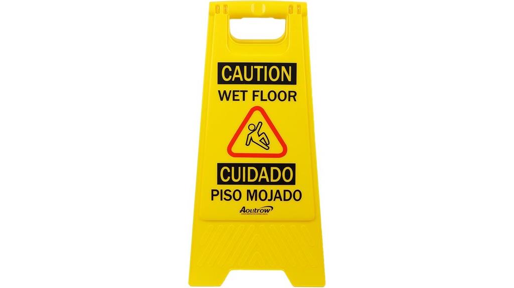 bilingual wet floor sign