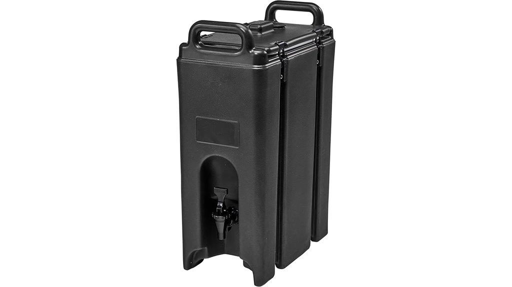 black 5 gallon capacity container