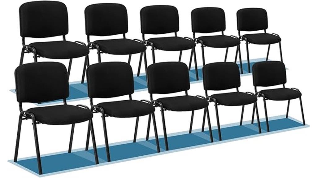 black mesh stackable chairs