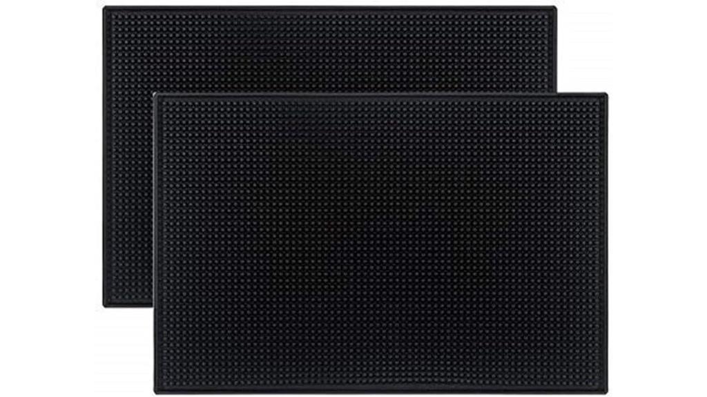 black rubber spill mats