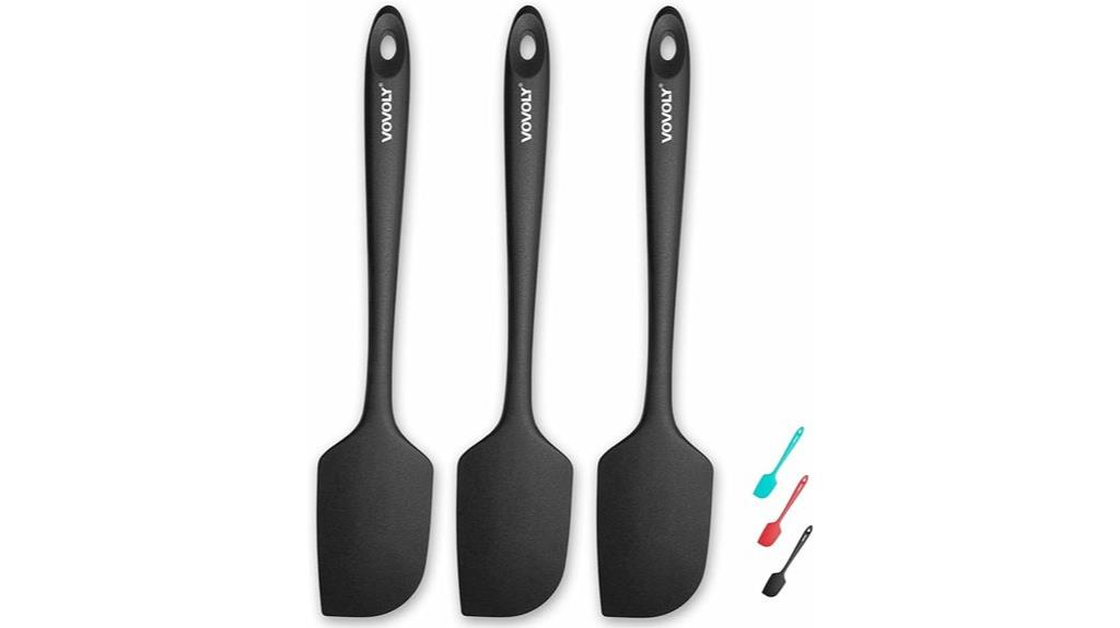 black silicone spatulas set