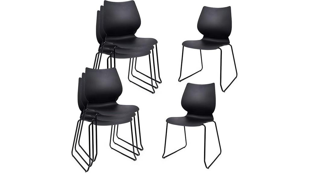 black stacking conference chairs