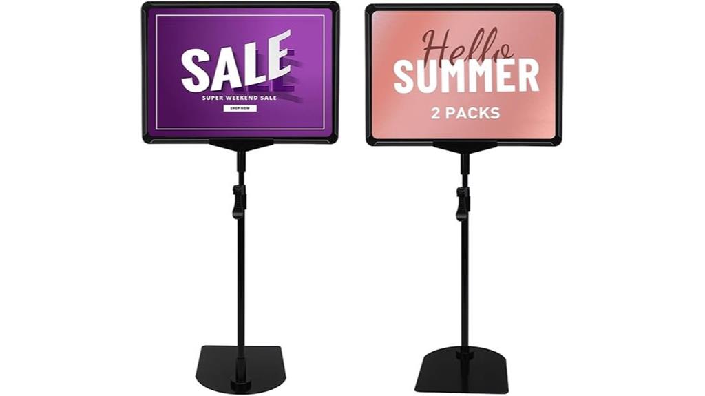 black two piece sign stand