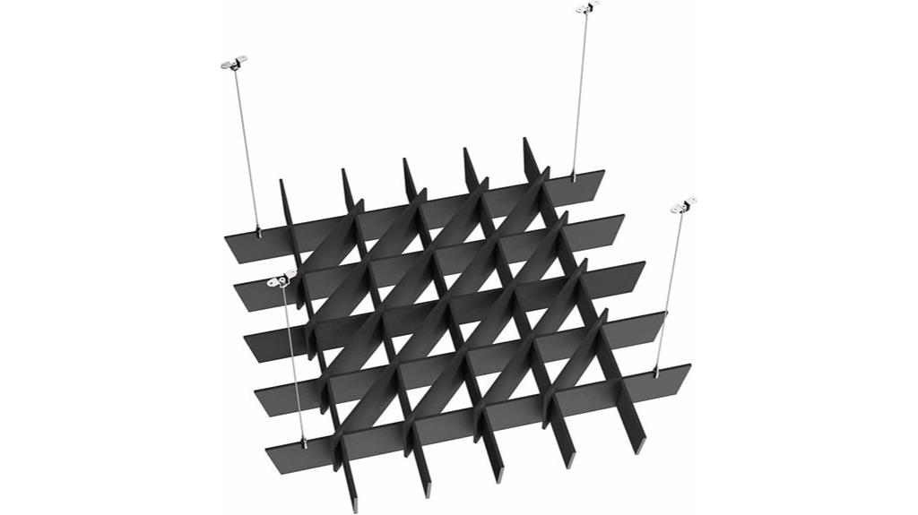 black waffle ceiling panel