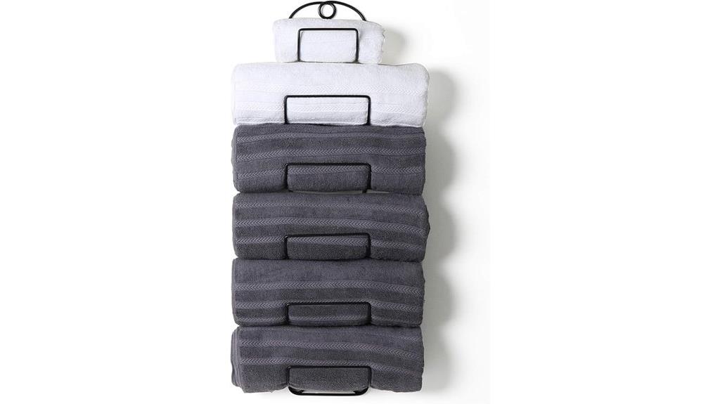 black wall mounted towel rack