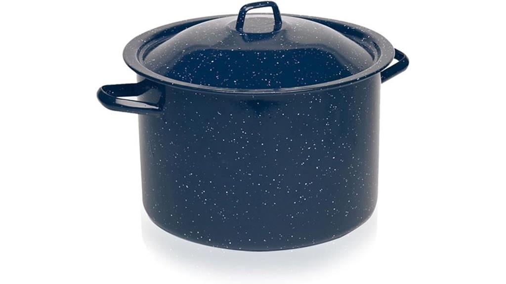 blue speckled enamel stockpot