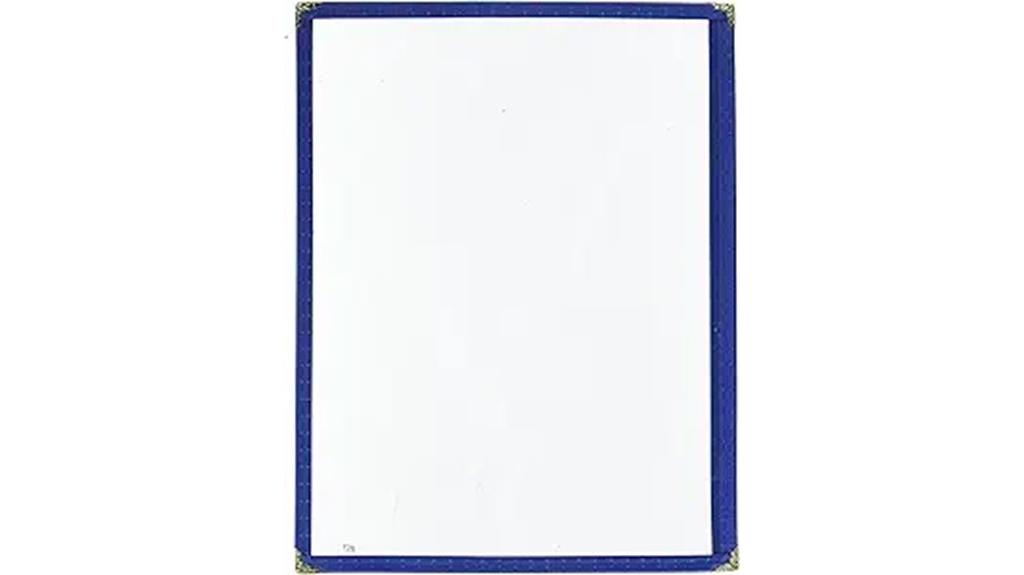 blue winco menu cover