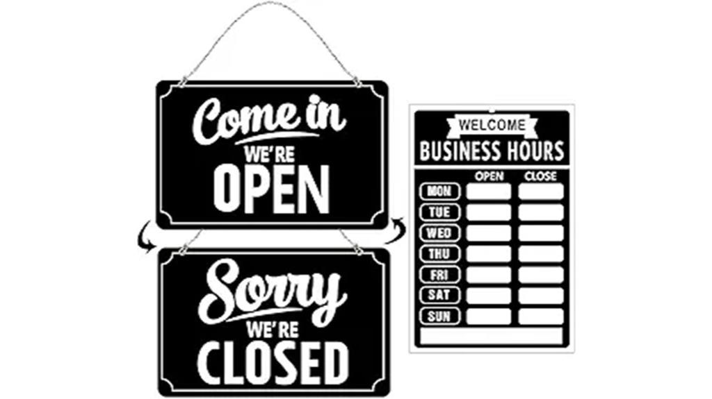 business hours sign set