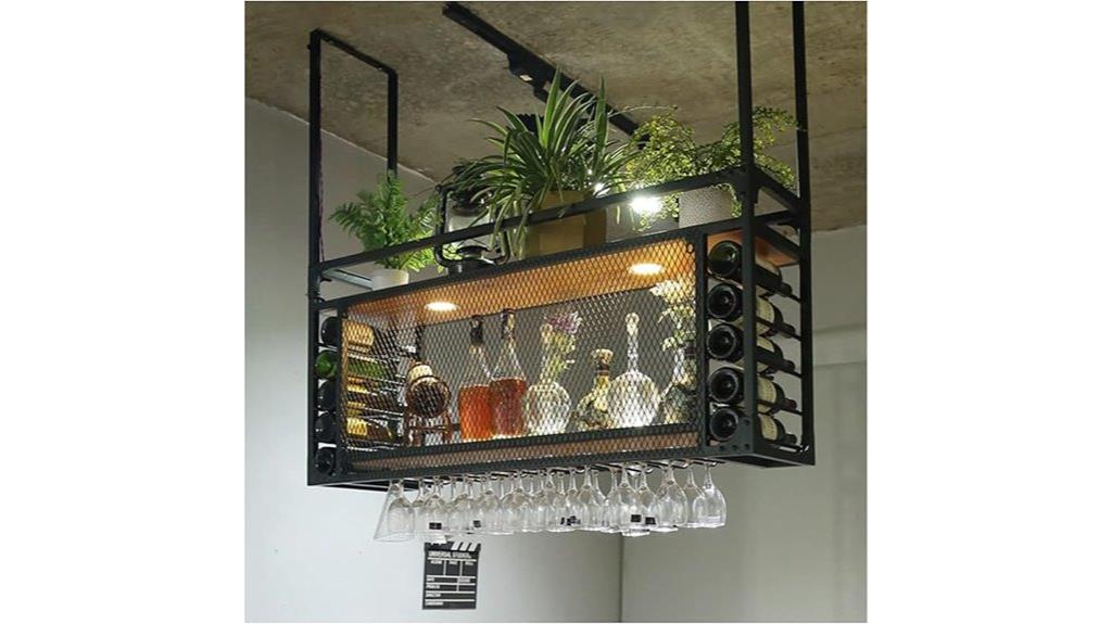 ceiling mounted wine rack