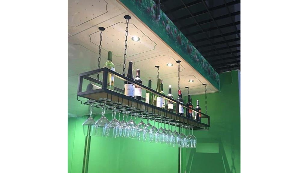 ceiling mounted wine rack