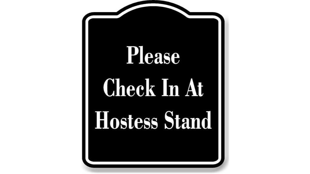 check in sign aluminum