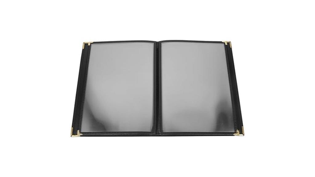 clear restaurant menu display