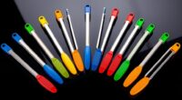 color coded food tongs