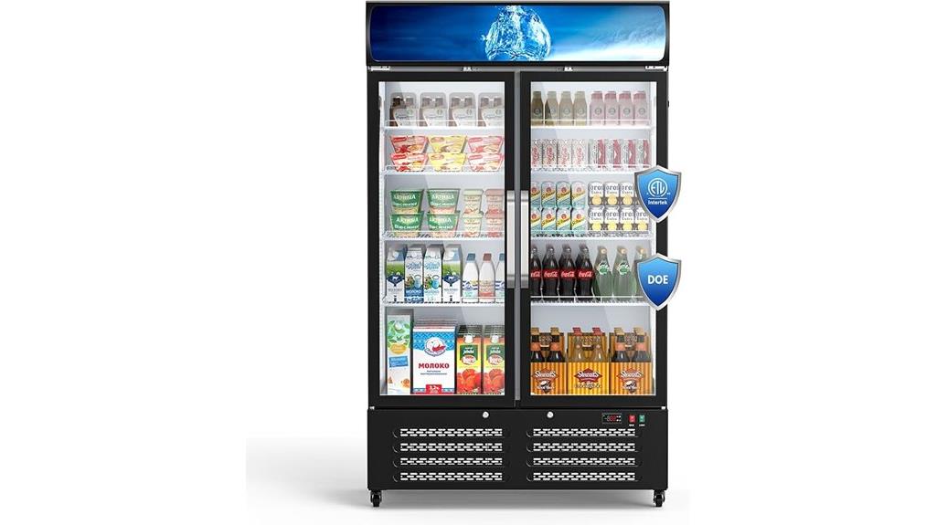 commercial glass door fridge