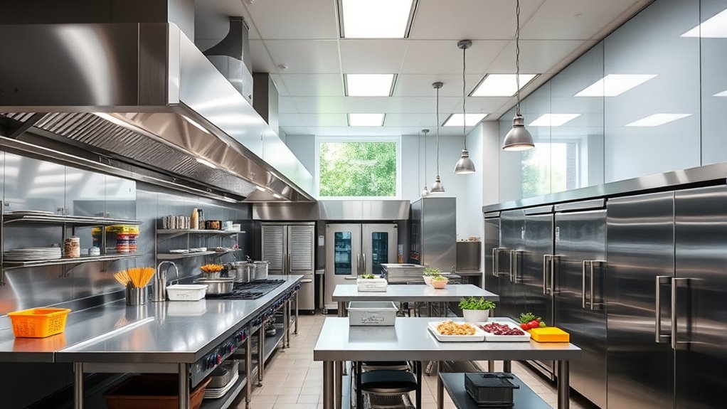 commercial kitchen equipment and amenities
