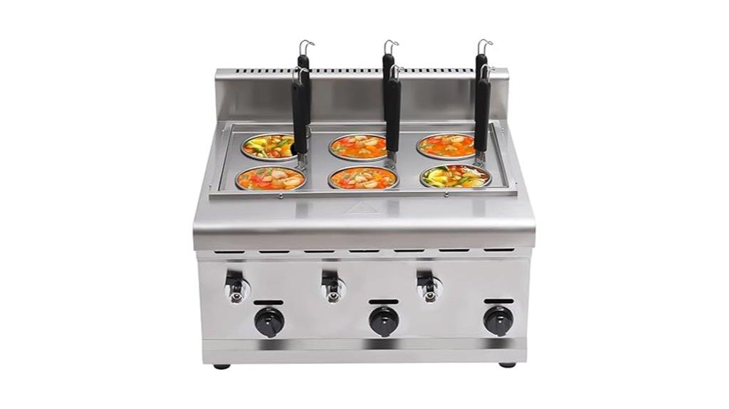 commercial pasta cooker features
