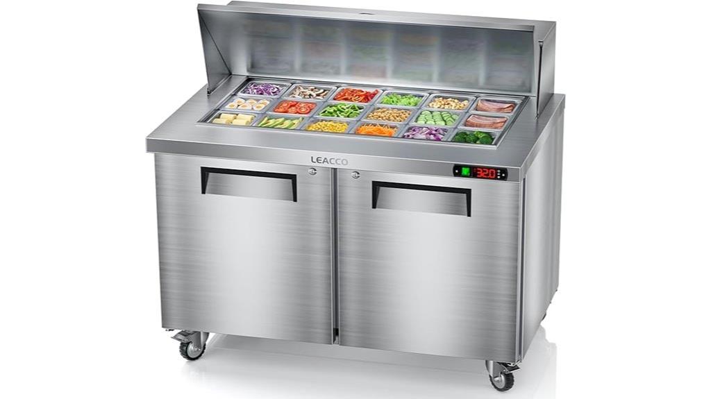 commercial refrigerated salad prep table