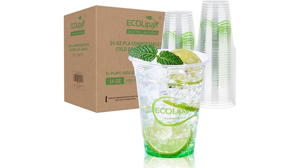 compostable 16 oz plastic cups