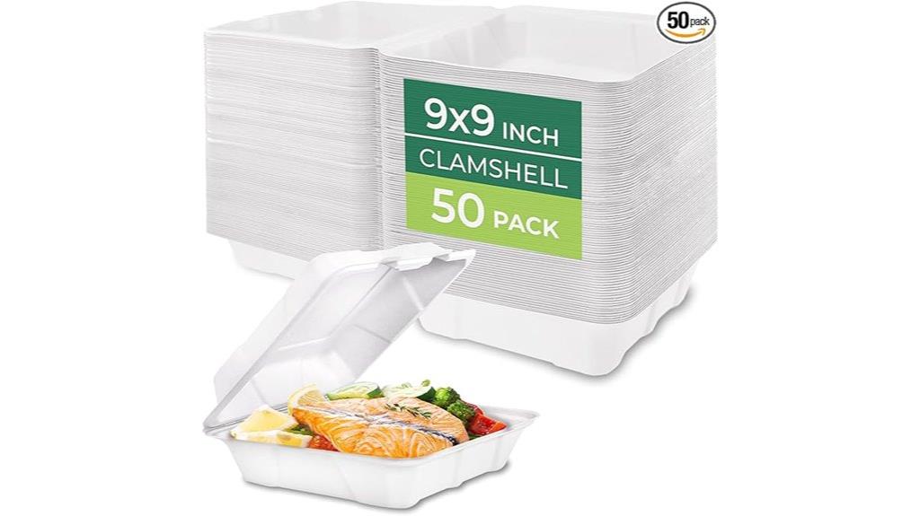 compostable 9x9 clamshell containers
