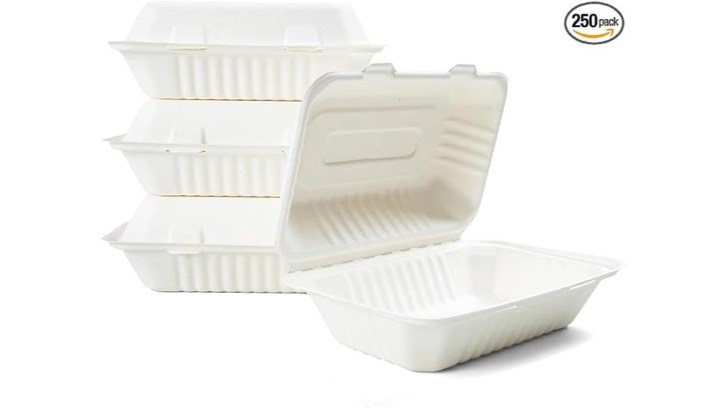 compostable clamshells 250 pack