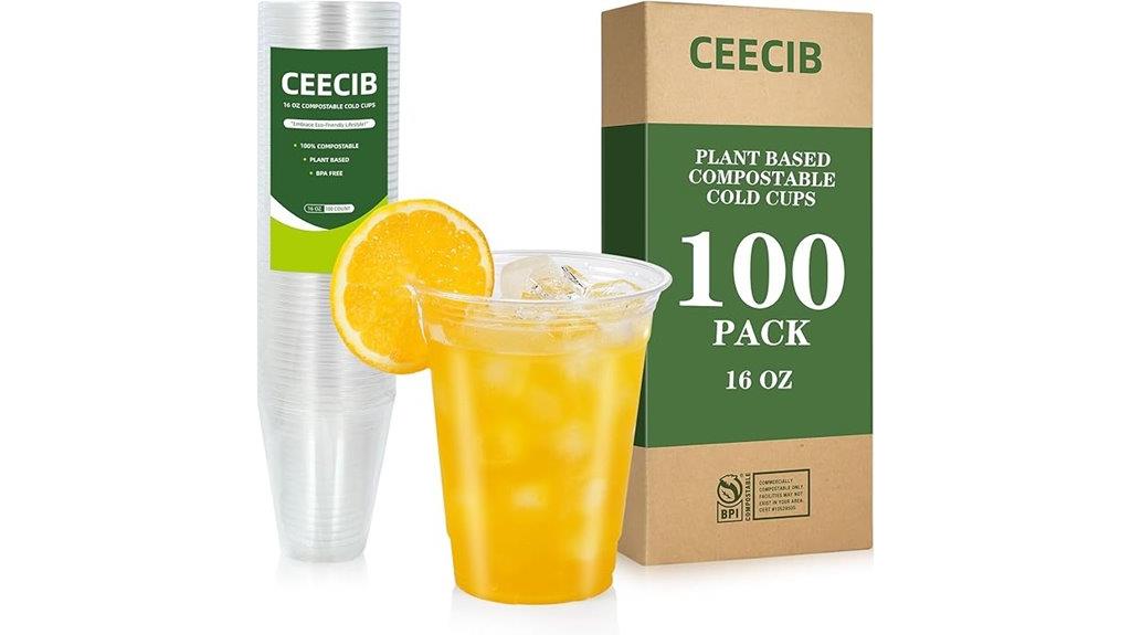 compostable clear cold cups