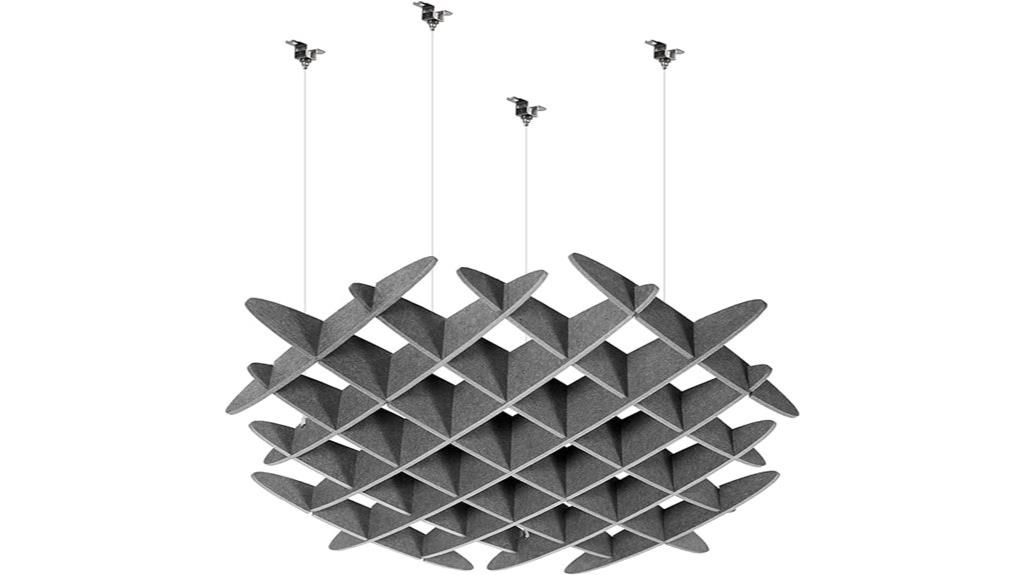 dark gray waffle ceiling
