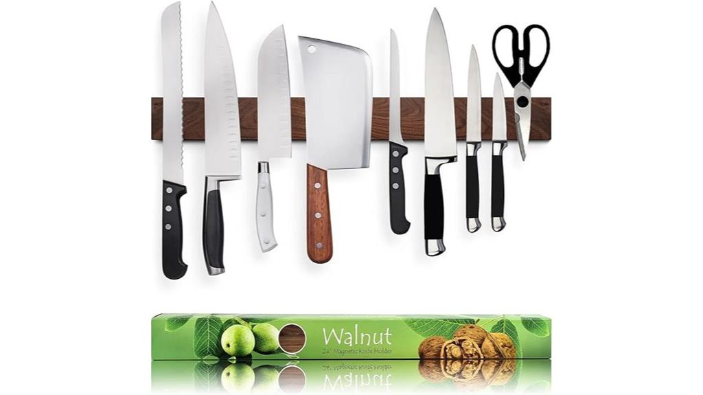 dark walnut magnetic knife holder