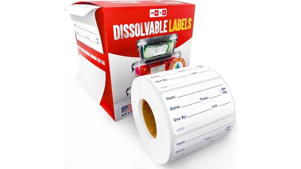 dissolvable food labels roll
