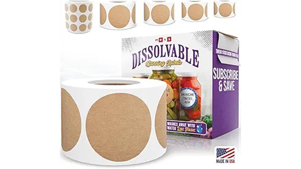 dissolvable mason jar labels