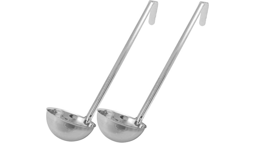 double stainless steel ladles