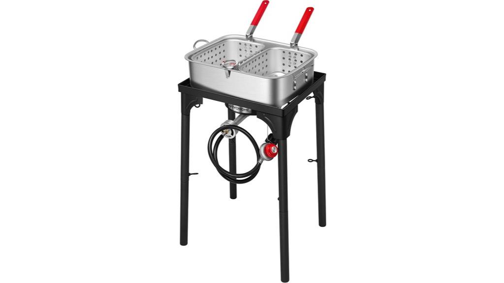 dual basket fryer stand