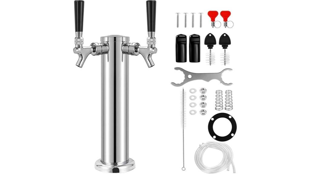 dual faucet kegerator tower