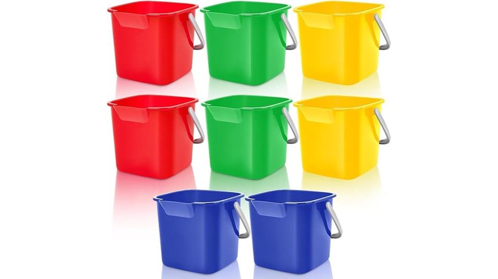 eight 3 quart sanitizing buckets